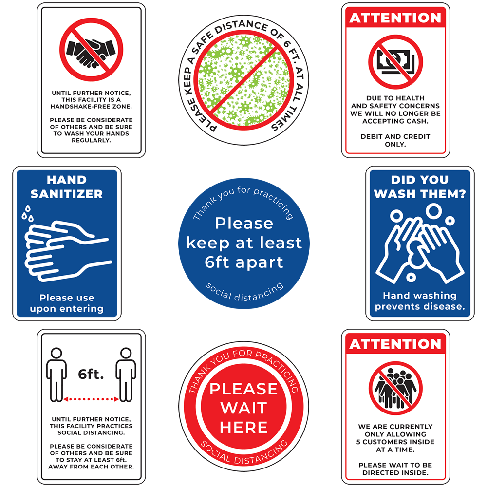 Covid Virus Safety Signs Health & Safety Factory Signs 