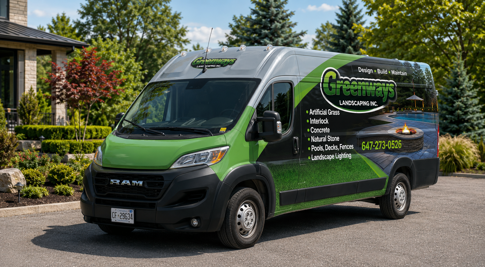 Greenways landscaping fleet vehicle wraps in Toronto and the GTA